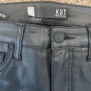 Kut from the kloth black faux leather pant size 2